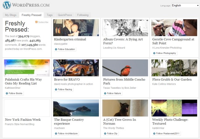 word press -freshly pressed
